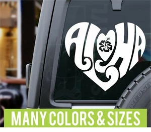 Aloha Heart Hawaiian Hibiscus Planner Girl Tumbler Car Vinyl Decal Sticker - Picture 1 of 3
