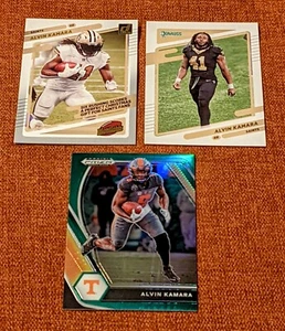 2021 Donruss Highlights Alvin Kamara #HI-4 +  No Helmet #94 + PRIZM GREEN #39 - Picture 1 of 2
