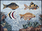 AN181, 39.37&quot;×29.53&quot; Coral Fish Design Handmade Mosaic Art Décor