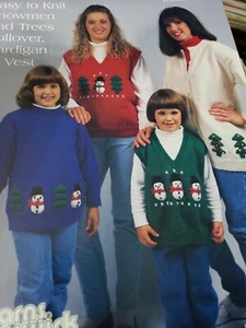 Brunswick Vintage Knitting Pattern 9532 Christmas Vest Pullover Cardigan - Picture 1 of 1