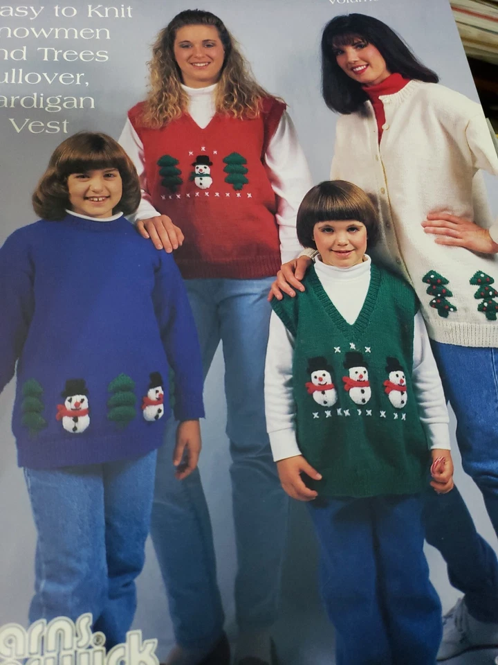 Brunswick  Vintage Knitting Pattern 9532 Christmas Vest Pullover Cardigan  - Image 1 of 1