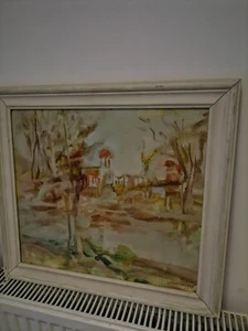Authentic Signed Marinela Mantescu Isac 1997 Oil Painting - Orthodox Church - Picture 1 of 8