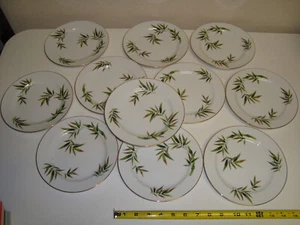 11 Vintage Noritake China Orient Bamboo 5054 Saucer Salad Plates 7.5" - Picture 1 of 4