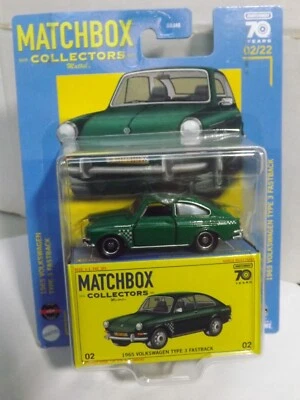 2022 火柴盒收藏家 70 年绿色 1965 年大众 3 型快背 2/22 — 第 1/2 张图片