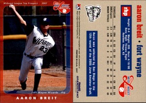 Aaron Breit 2007 Grandstand Midwest League Top Prospects #NNO Card