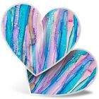 2 x Heart Stickers 15 cm - Beautiful Stained Glass Ink Art #16013