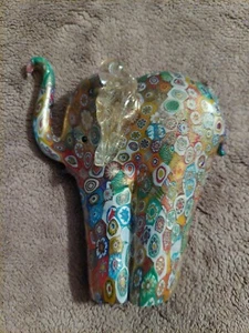 Millefiori Elefant Briefbeschwerer Kunstglas - Bild 1 von 12