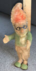 Rare Schuco Gnome Elf  Mohair Felt Velour 1950S Germany 11? Yes No Tricky