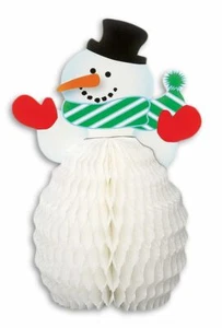 Christmas Party Supplies Snowman Honeycomb Table Decorations (Pk.4 / 15 cm) - Picture 1 of 1