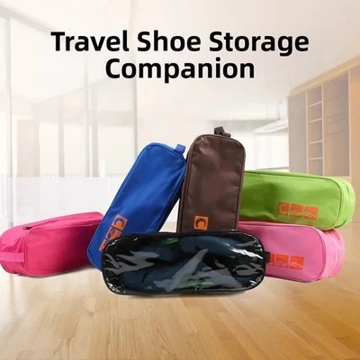 Oxford Nylon Fabric Waterproof Shoe Bag Shoe Storage Bag Zippered Shoe Pouch - Image 1 of 4
