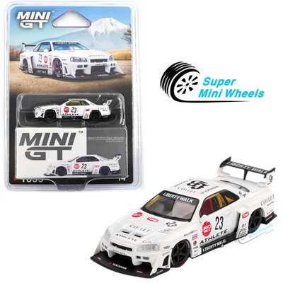 Mini GT 1:64 Nissan LB-ER34 Super Silhouette ATHLETE/COLLET – White #1059 - Image 1 of 4
