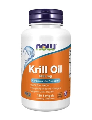 NOW FOODS Krill Oil 500 mg 120 Softgels BB 03/2028 NEW SEALED! - Image 1 of 4