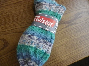 Wollsocken handgestrickt, türkis gestreift, Gr. 44-46, NEU - Bild 1 von 1