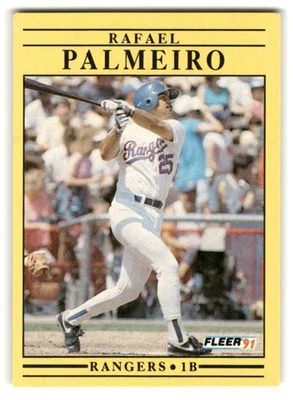 1991 Fleer #295b Rafael Palmeiro | Texas Rangers - Image 1 of 2