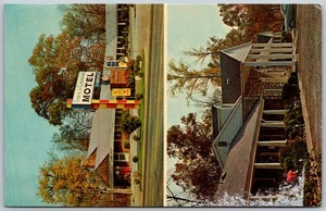 Postkarte Falmouth Virginia VA Stadt Country Motel 60er Jahre Chrom Vintage - Bild 1 von 2