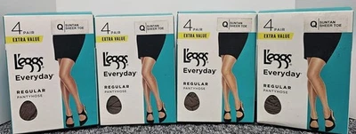 4 X L'eggs каждый день обычный колготки размер Q загар чистый носок 4 pr/коробка-16 всего - Изображение 1 из 2