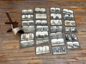 Vtg Antique Sun Sculpture Stereoscope Stereoview Cards Military Zeppelin Army - Picture 1 of 18