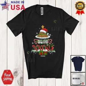 Custom Name Buon Natale; Amazing Christmas Tree Spaghetti Italian Food T-Shirt - Picture 1 of 7