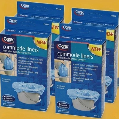 Carex Commode Liners Holds 2 Quarts Liquid, 4 Packs of 7 ea, 28 Count - Image 1 of 3