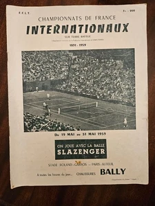 Tennis Programme Championnats de France internationaux 1959 Roland Garros - Foto 1 di 3