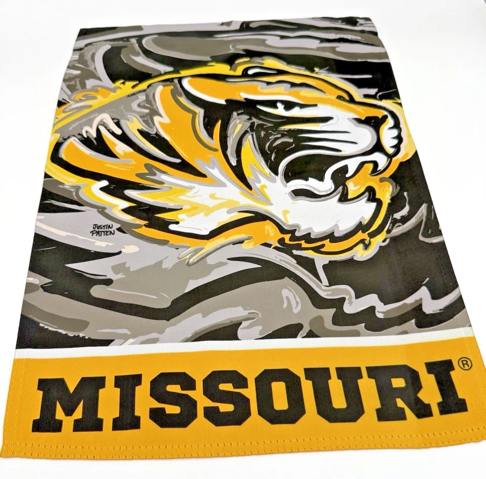 Missouri Tigers Suede Garden Flag Two Sided 12.5 X 18 NCAA Justin Patten - Image 1 of 3