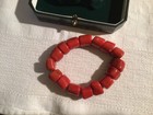 IMPONENTE BRACCIALE IN CORALLO NATURALE ROSSO MEDITERRANEO CON SCATOLA
