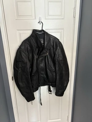 Vintage Yamaha Leather Motorcycle Belted Jacket Mens Size XXL (Fits XL) - Image 1 of 4
