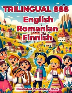 Trilingual 888 English Romanian Finnish Illustrated Vocabulary Book: Colorful Ed - Picture 1 of 1