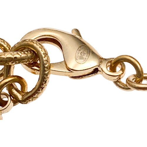 Collana CHANEL Coco Mark nastro catena pelle placcata oro logo GP CC donna