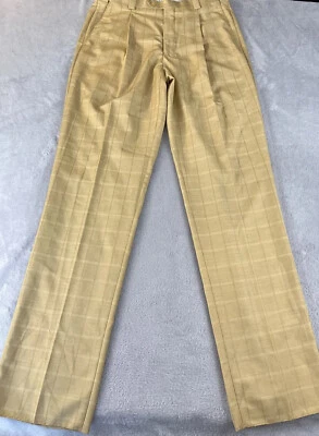 Falcone Hombre Amarillo Cuadros Diseño Vestido Pantalones Talla 35L Foto 1 de 4