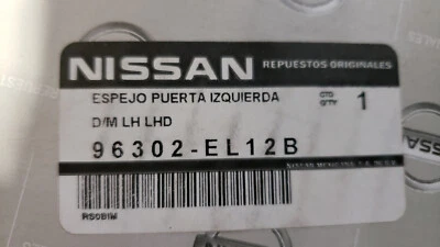 NEW GENUINE 2008-2012 NISSAN VERSA OUTSIDE DRIVER SIDE MIRROR OEM    96302-EL12B - Image 1 of 4