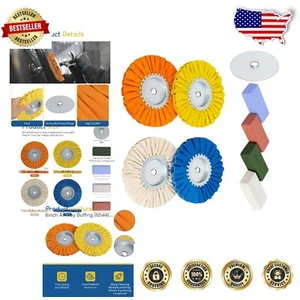 8'' Airway Buffing Wheel Kit - 9 Pcs Metal Polishing Set for Angle Grinders - Picture 1 of 8