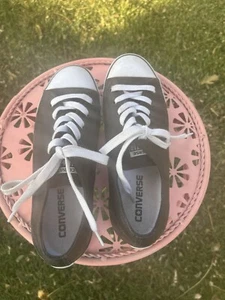 converse all stars black leather slim sole shoes sz 7 - Picture 1 of 5