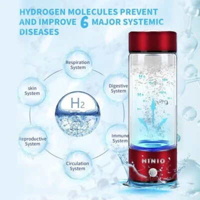 HINIO Portable Hydrogen Rich Generator Water Cup Alkaline Ionizer Maker Bottle