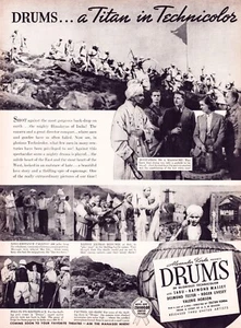 Print Ad Drums Film 1938 Movie Full Page Large Magazine 10.5"x13.5" - Picture 1 of 1
