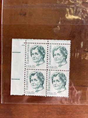 US Stamp 17 Cent 1981 Rachel Carson Scott # 1857 Plate Block of 4 MNH VF - Image 1 of 2