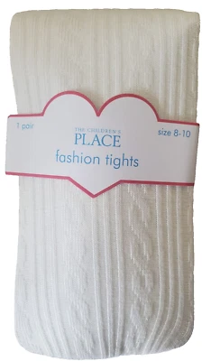 The Children’s Place Girls Fashion Cable Knit Tights 8-10 Milk 57-75 LB 1 Pair - Image 1 of 4