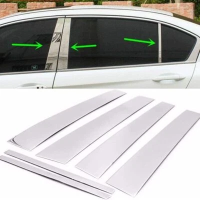FOR 2013-2017 HONDA ACCORD SEDAN CHROME WINDOW DOOR PILLAR POSTS COVER TRIM SET - Image 1 of 4