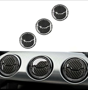 Carbon Fiber Car Interior Air Vent Outlet Trim Cover For Ford Mustang 2015-2020 - Picture 1 of 8