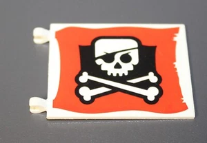 LEGO 1x Flagge Piratenflagge Jolly Roger Totenkopf Rot weiß Rotbart 7075 Pirat - Imagen 1 de 1