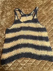 Free People Stars That Shone Crocheted Sweater Swing Vest Tank Medium M Melon - Picture 1 of 4