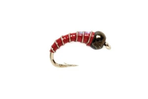 Fulling Mill Red Mirage Zebra Midge Size 20 | One Dozen Flies - Picture 1 of 1