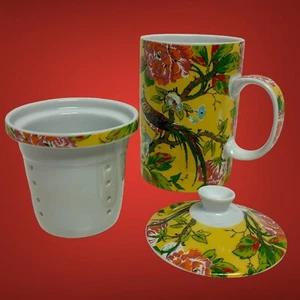 World Market 3 Piece Tea Cup Mug Set With Infuser And Lid - Picture 1 of 23