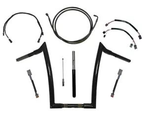 Harley Street Bob Black 12,14 or 16" Monkey Bar Handlebar Kit 2018-2023 USA Made - Bild 1 von 11