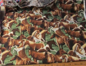 33" inch x 40" Quilt Fabric Wild Horses Kevin Daniel Wilminton Prints - Picture 1 of 5