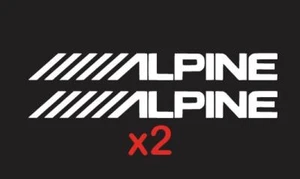 ALPINE (2) 8" Decals Stickers Car Audio Speakers Stereo Amplifier sounds  - Picture 1 of 2