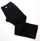 DQM NYC DAVE'S QUALITY MEATS ~BELTED CHINO~ ELASTIC WAIST PANTS 32 ~BLACK~ bacon