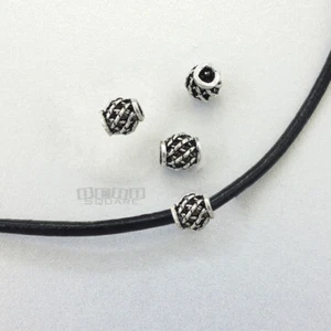4 espaciadores de cuentas de barril calados de plata esterlina maciza envejecida 5,5 x 5,6 mm #33856 - Imagen 1 de 1
