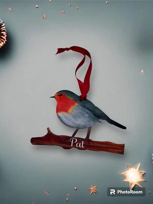 Robin Personalised Christmas Tree Hanging Decoration Memorial Loved One