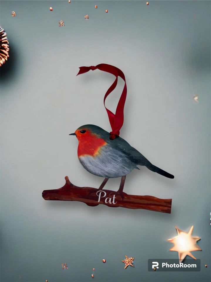 Robin Personalised Christmas Tree Hanging Decoration Memorial Loved One - Image 1 of 1